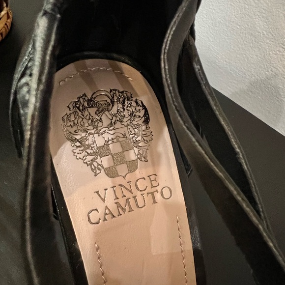 Vince Camuto BAYLE Wedge Heels Black with black sparkles jewel’s - Picture 11 of 12